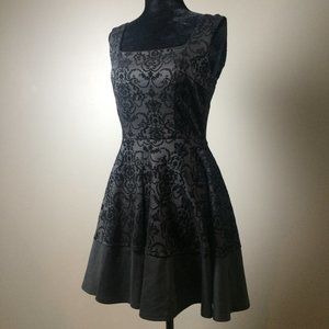 "Velvet" black dress with flowers from the brand "Mystic"
